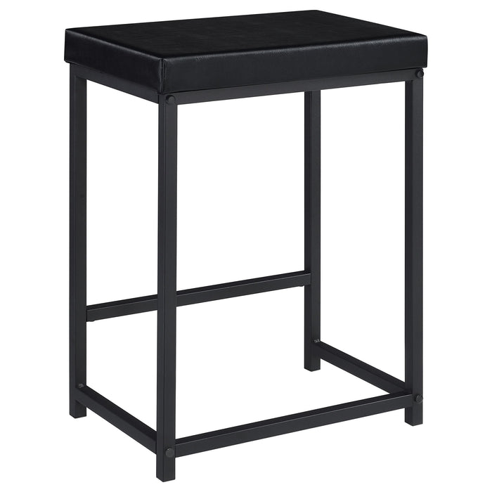 Klekner - 4 Piece Counter Height Table Set With Nesting Tables And Backless Stools - Charcoal