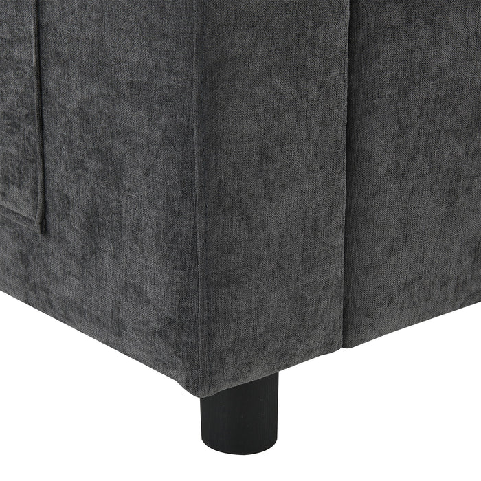 Modular Sectional With Storage Pockets, 5 Seat U Shaped Couch Set With Pillows, Free Combination Modern Cloud Sofa With 2 Movable Ottoman