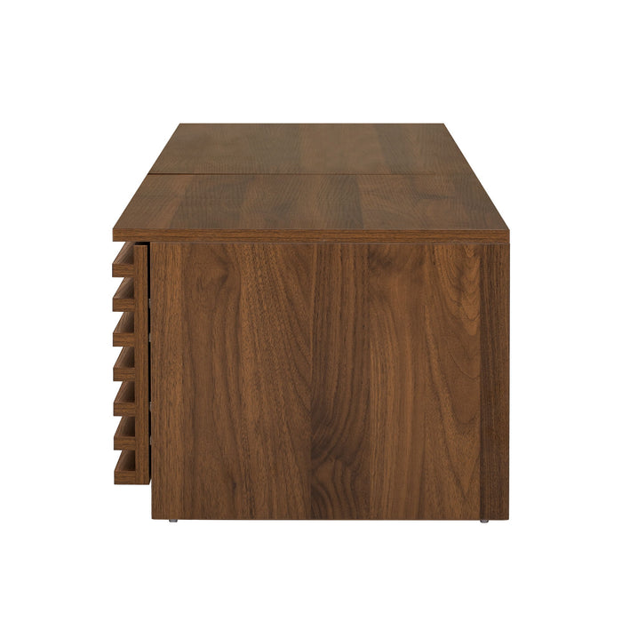 TV Stand For TVs, Entertainment Center With Cable Management And Soft Closing Hinges - Walnut