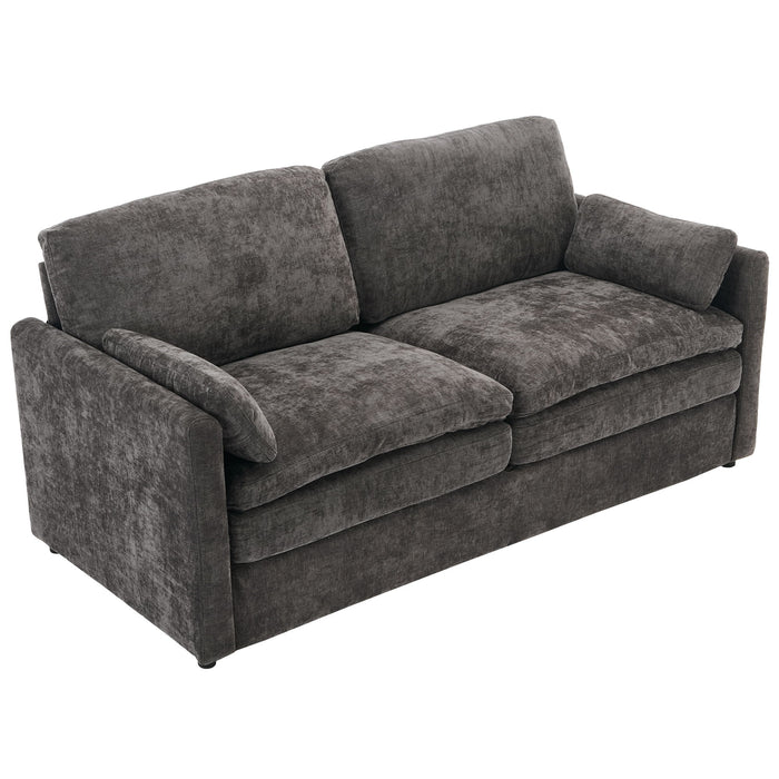 Cozy Upholstered Plush Cushion Loveseat Sofa For Living Room
