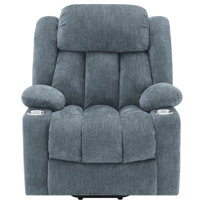 Beca - Upholstered Power Lift Recliner With Cupholders And USB Charging
