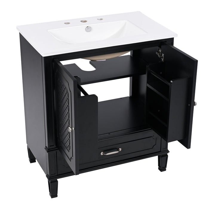 Bathroom Vanity With Sink, Soft Closing Door, Multi Functional Storage