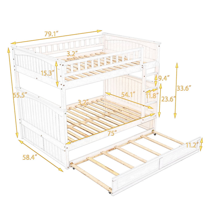 Bunk Bed With Twin Size Trundle, Guardrails