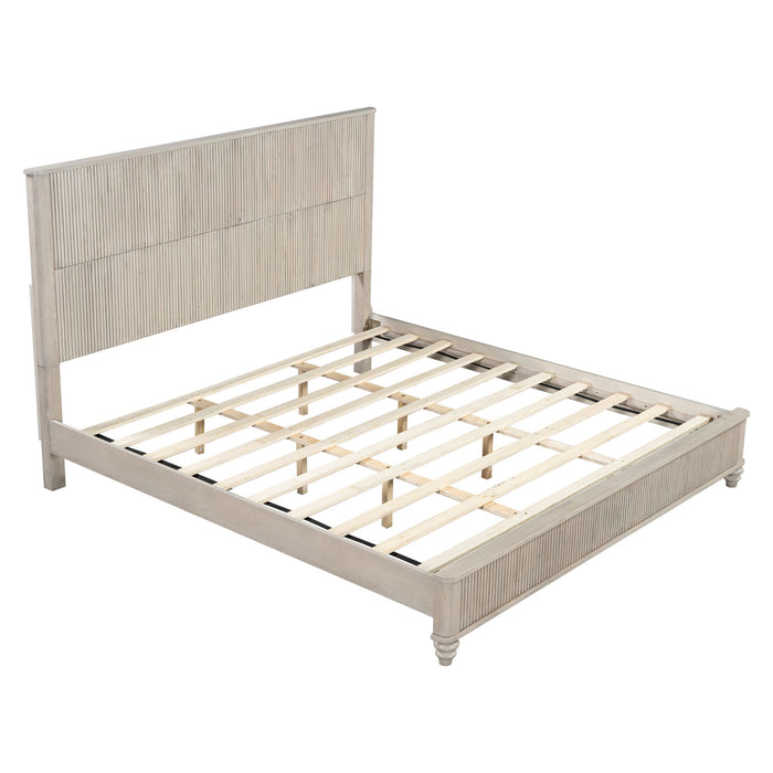 Platform Bed Frame & Tall Headboard