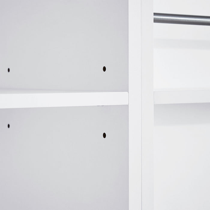 Freestanding Bathroom Storage Cabinet With Doors, Drawers, And Tilt Out Laundry Hamper - White
