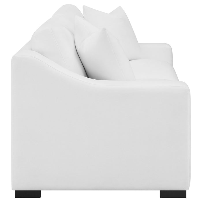Chelan - 2 Piece Upholstered Sloped Arm Sofa Set - White