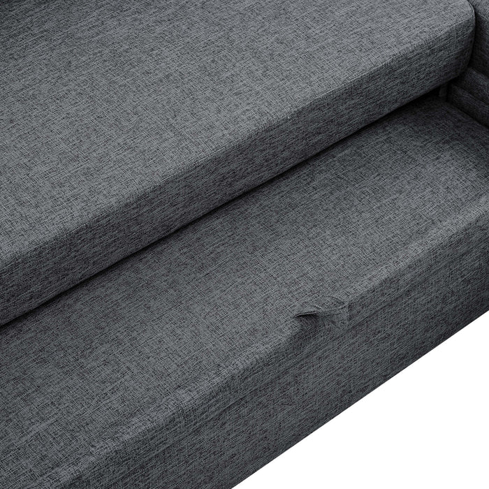 Upholstered Sleeper Sofa With Reversible Storage Chaise - Dark Gray