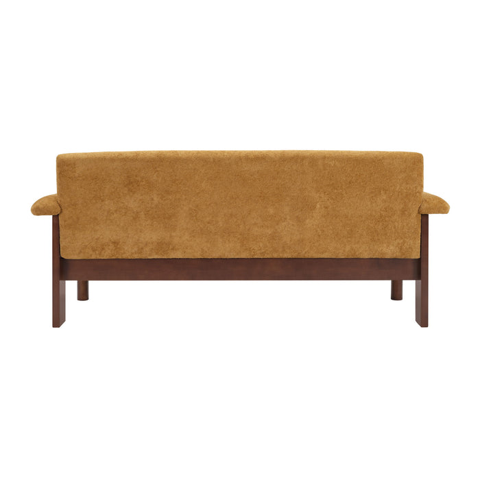 Sofa With Pillow Top Arms, Single Cushion Couch For Living Room - Yellow