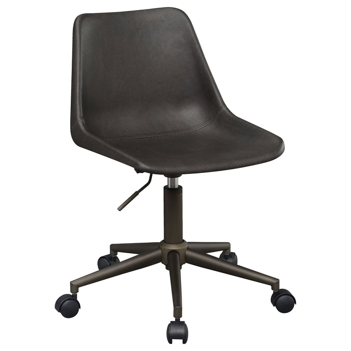 Ralston - Upholstered Adjustable Office Desk Chair With Ergonomic Design - Brown