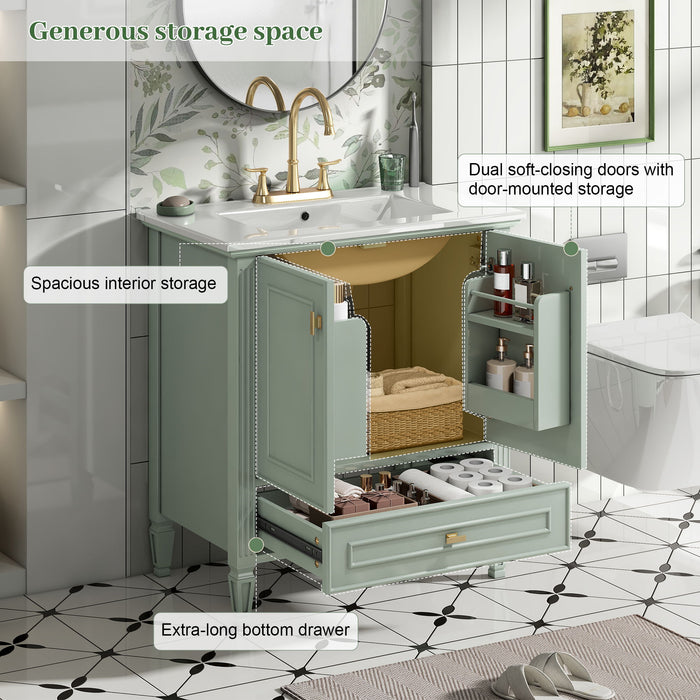 Freestanding Vanity With 1 Drawer & 2 Soft Close Doors With Door Mounted Storage