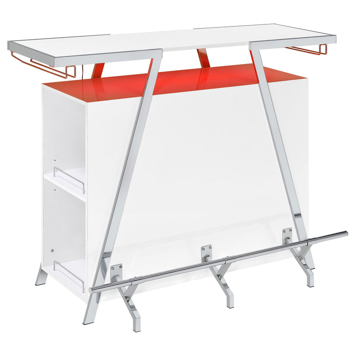 Katia - Wine Cabinet With LED Home Bar, 12 Bottle Storage - Gloss White