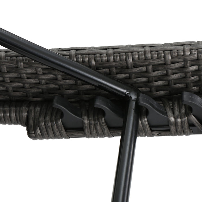 Salem - Contemporary Wicker Chaise Lounge With Arm, Weather Resistant