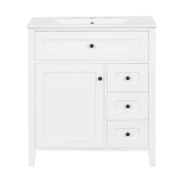 Bathroom Vanity With Sink, 3 Drawers And Adjustable Shelf