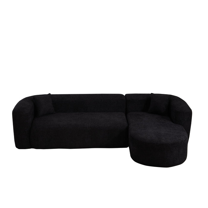 L - Shape Boneless Cloud Couch With 2 Throw Pillows For Living Room