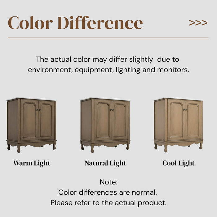 Vintage Double Sink Bathroom Vanity Set With Ceramic Sinks