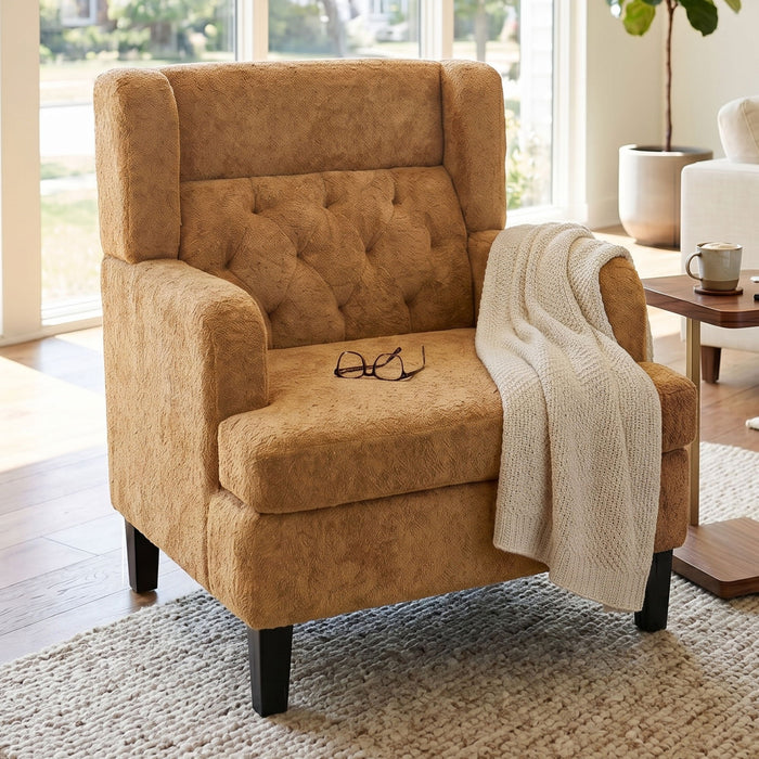 Modern Tufted Upholstered Accent Chair For Living Room