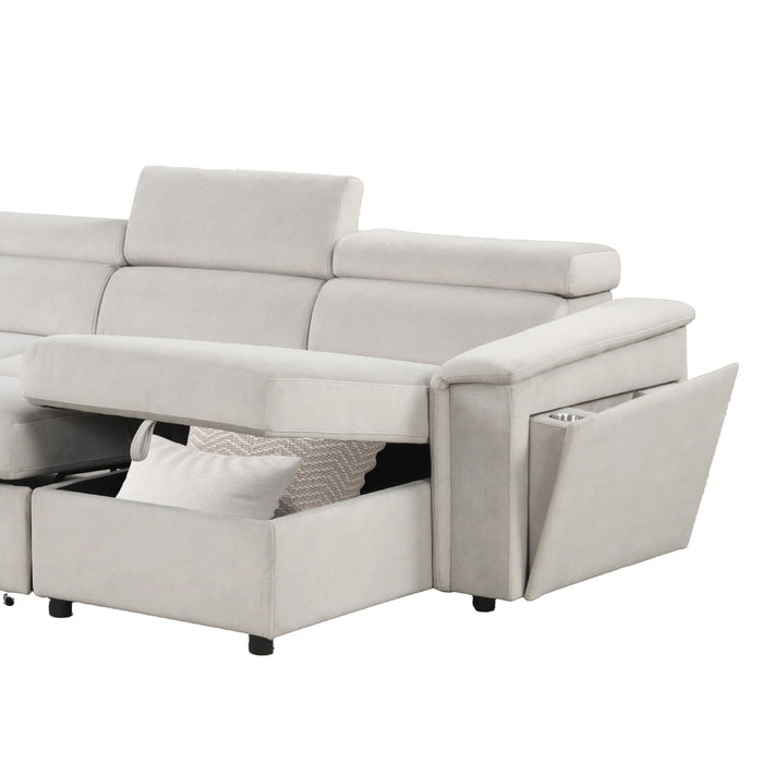 Harvey - Power Recliner Sectional Sleeper - Beige