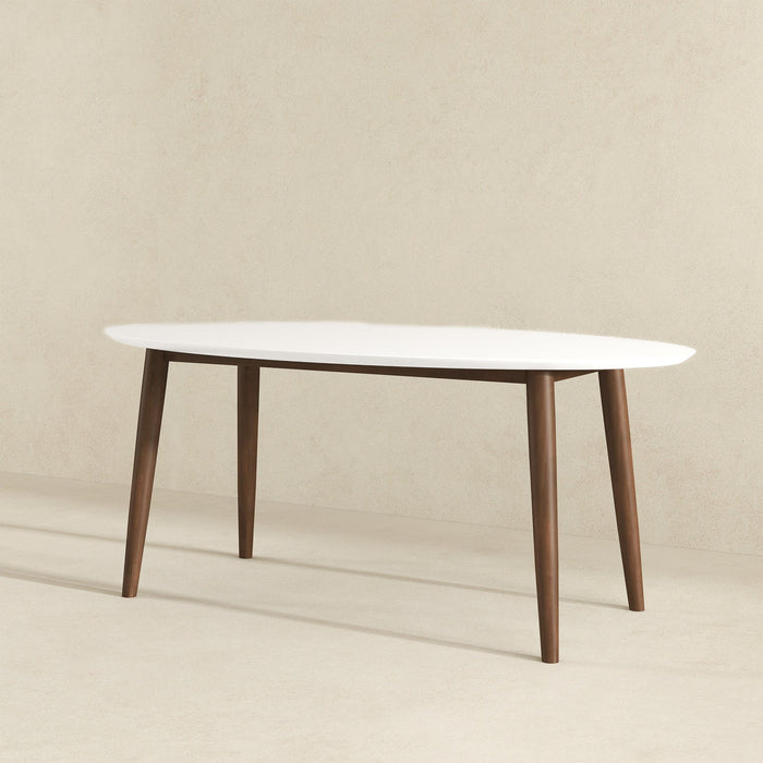 Ada - Oval Dining Table And 4 Side Chairs - White