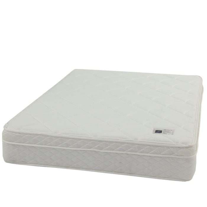 9" Size Bed Mattress With Bonnell Coil Inner Spring And 2.5" Euro Top Foam + Spring Material - White - Full