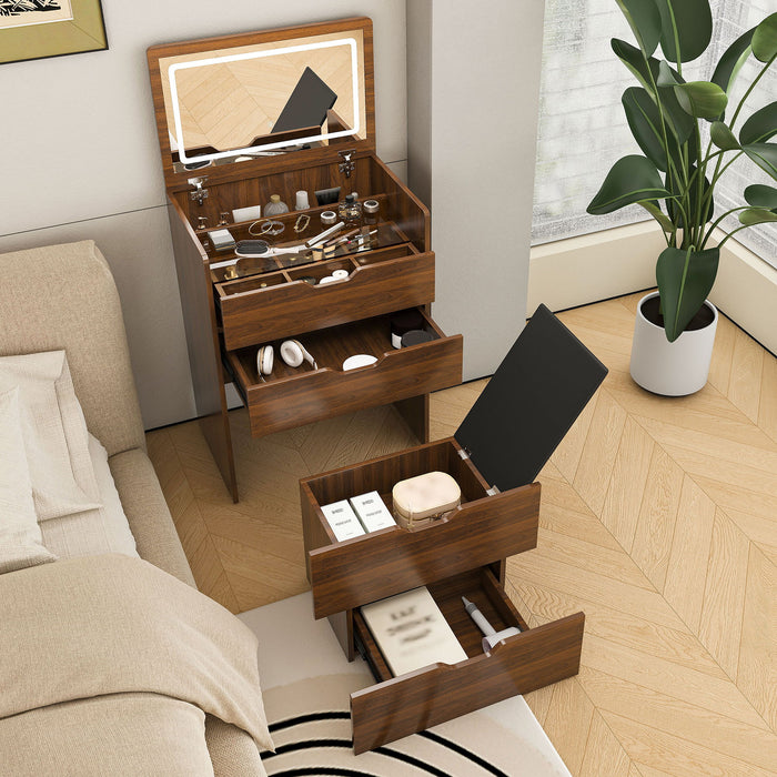 Vanity Desk With Lighted Mirror & Stool