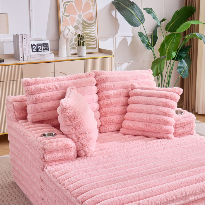 Oversized Chaise Lounge Chair Indoor With Pillows For Living Room