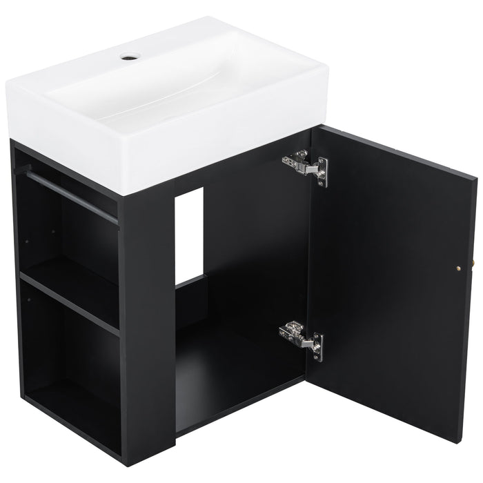 Modern Bathroom Vanity With Sink, Diamond Pattern Doors