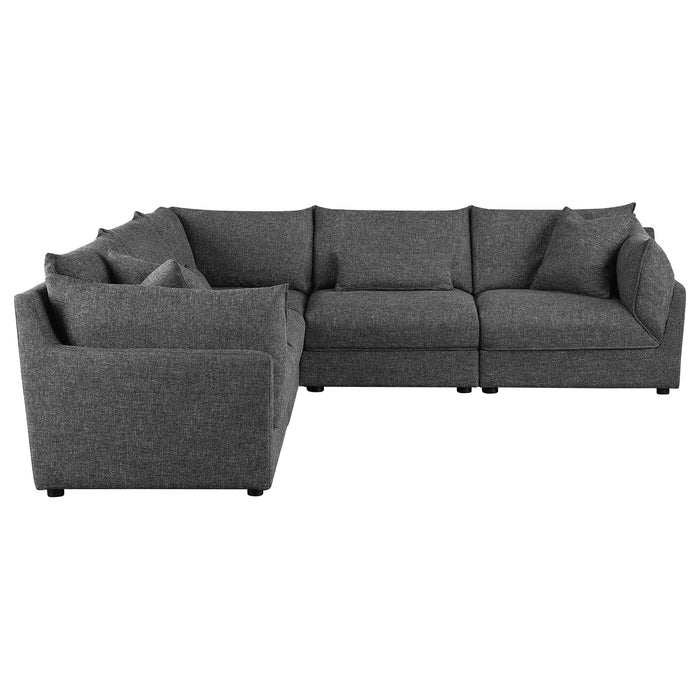 Tomasina - Modular Sectional Sofa With Corner, Armless Chairs And Armchairs - Black