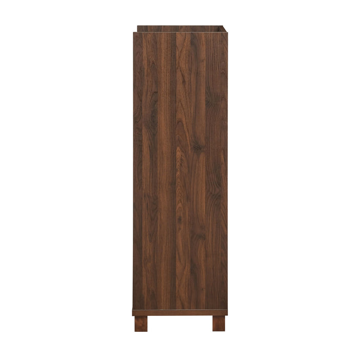 Farmhouse Style Monita Wine Cabinet With Storage Space - Walnut
