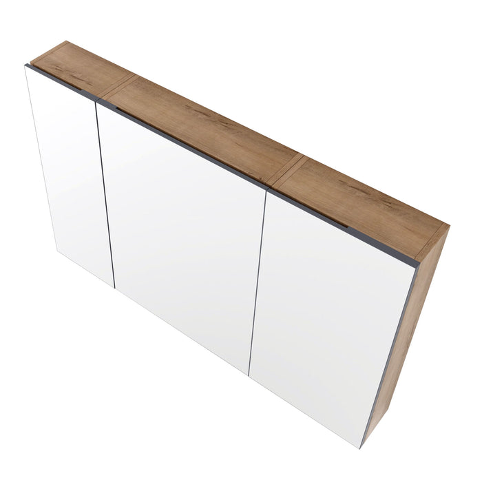 Wall Mounted Bathroom Cabinet With Adjustable Shelves Storage Cabinet - Imitative Oak