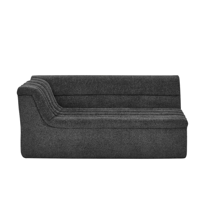 Upholstered L-Shaped Modular Sectional Sofa With Chaise, Wave-Shaped Armrest