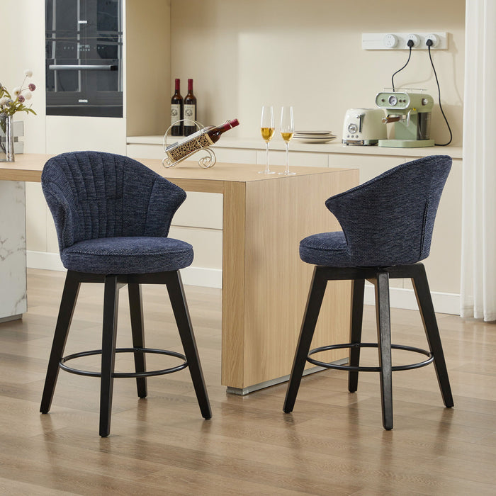 Wing Back Swivel Bar Stools (Set of 2)