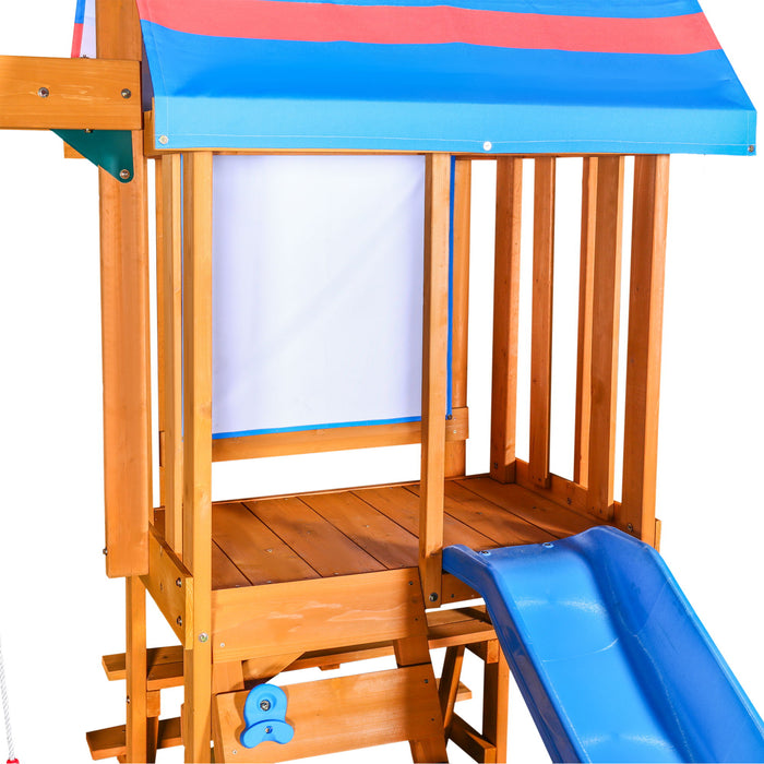 Children's Playset 3 In 1 With Slide, Swings, And Climber