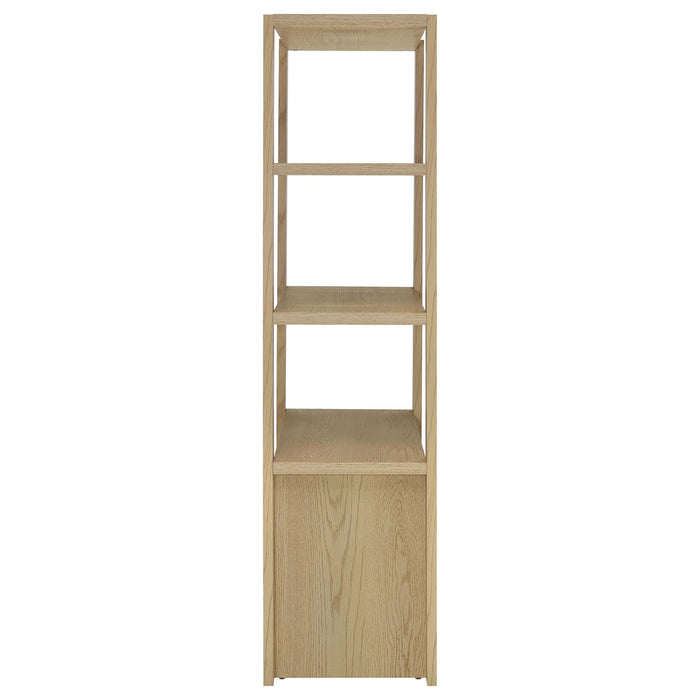 Susac - 3 Shelf Media Tower With Tall Pier Cabinet - Light Oak