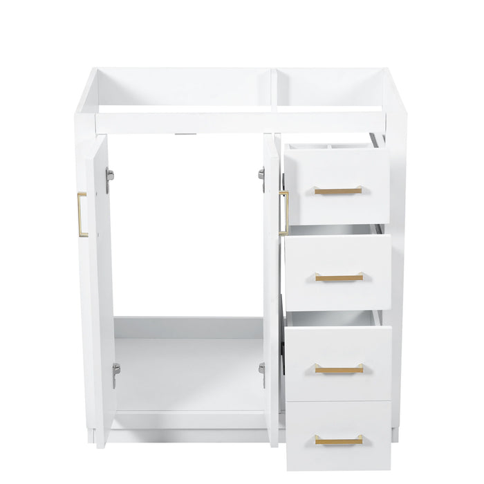 Retro Style Bathroom Vanity With 3 Drawers & Soft-Closing Doors