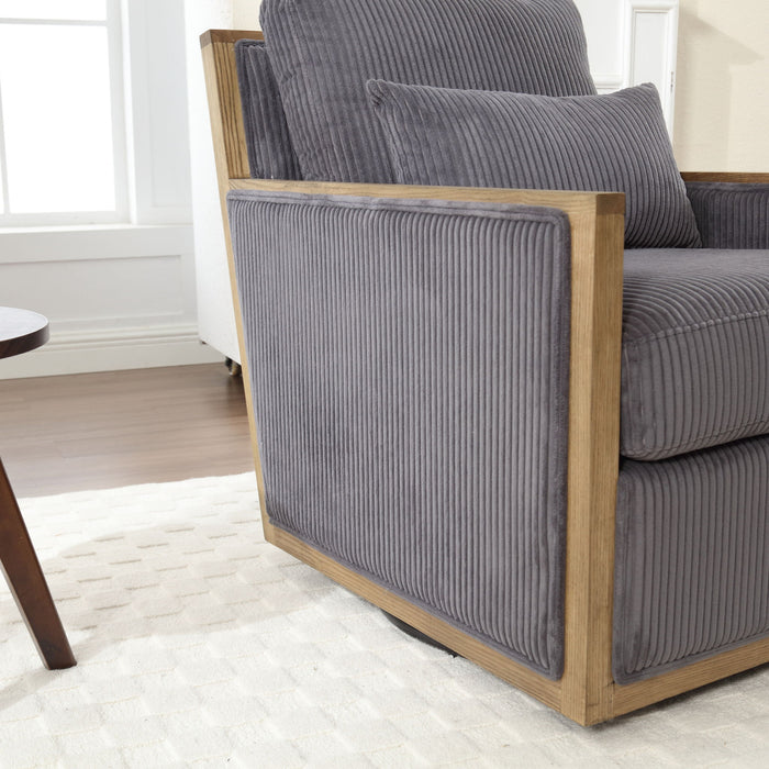 Comfy Accent Barrel Chair, 360 Degree Swivel
