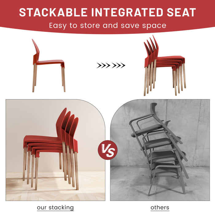 4 Piece Set Of Single Chairs With A Design Combining Modern And Traditional Elements