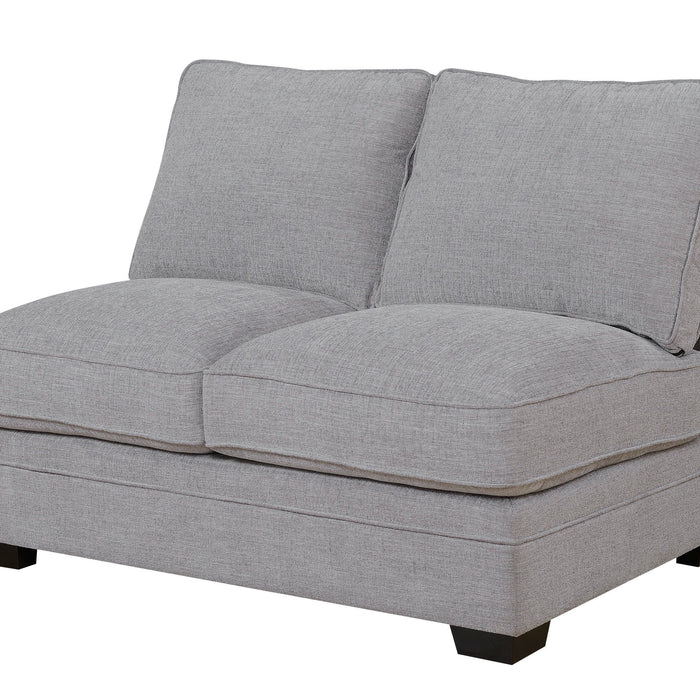 Analiese - LSF Chaise Sectional With Track Arms, Welt Seaming, And Block Feet - Dove Gray