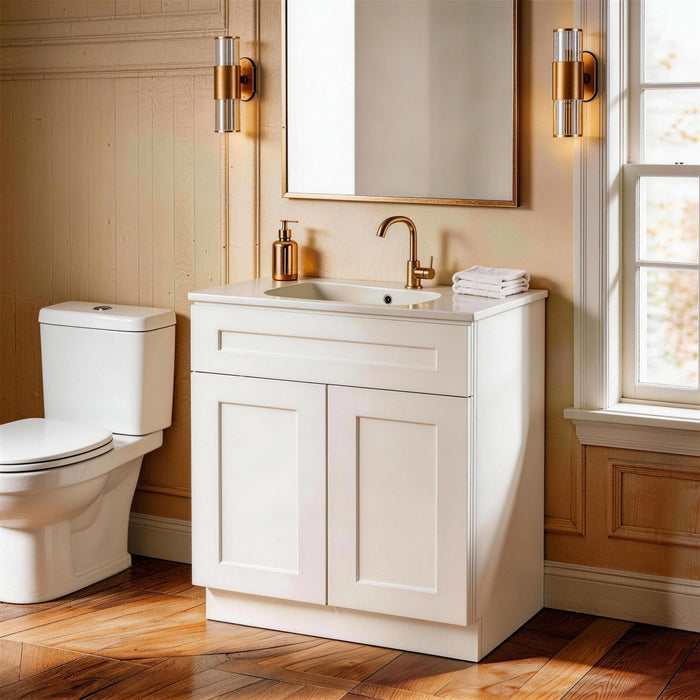 Shaker Base Cabinet With Soft-Close Drawer & Double Doors, Adjustable Shelf