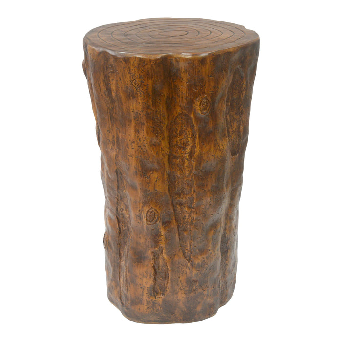 Tree Stump Side Table, Indoor / Outdoor Use - Antique Brown