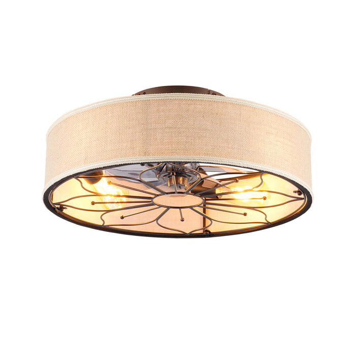 Lotus Bladeless Ceiling Fan With Remote Control For Living Room - Matte Black