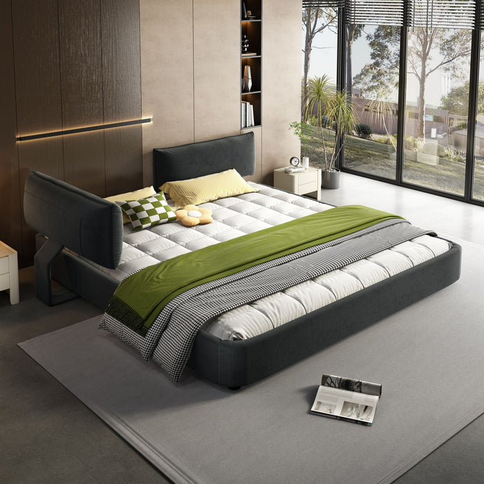 Cloud Bed Frame With Oversized Padded Movable Headboard