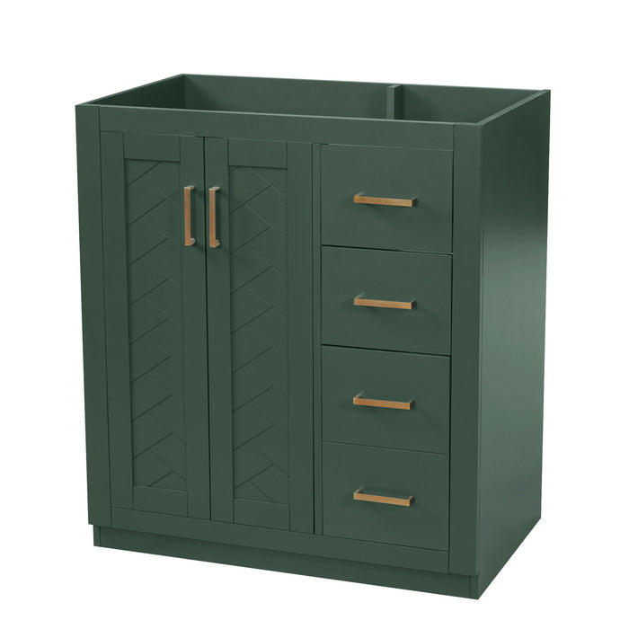Retro Style Bathroom Vanity With 3 Drawers & Soft-Closing Doors