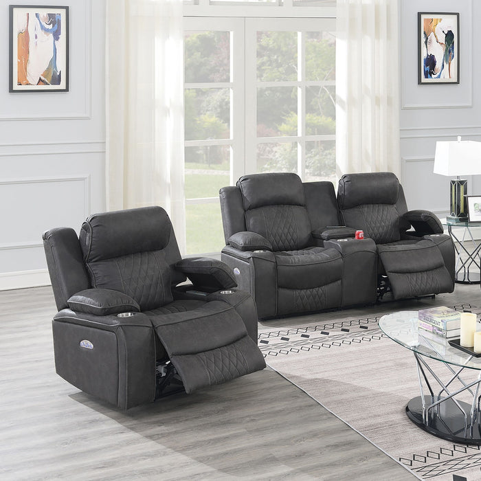 Power Motion Living Room Set With USB Port, Adjustable Headrest, Cup Holder