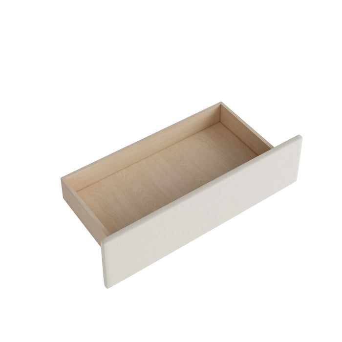 L Shaped Upholstered Platform Bed With Storage And Drawers