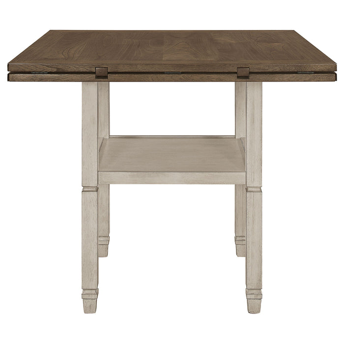 Bentley - Extension Dining Table With Storage Shelf - Rustic White