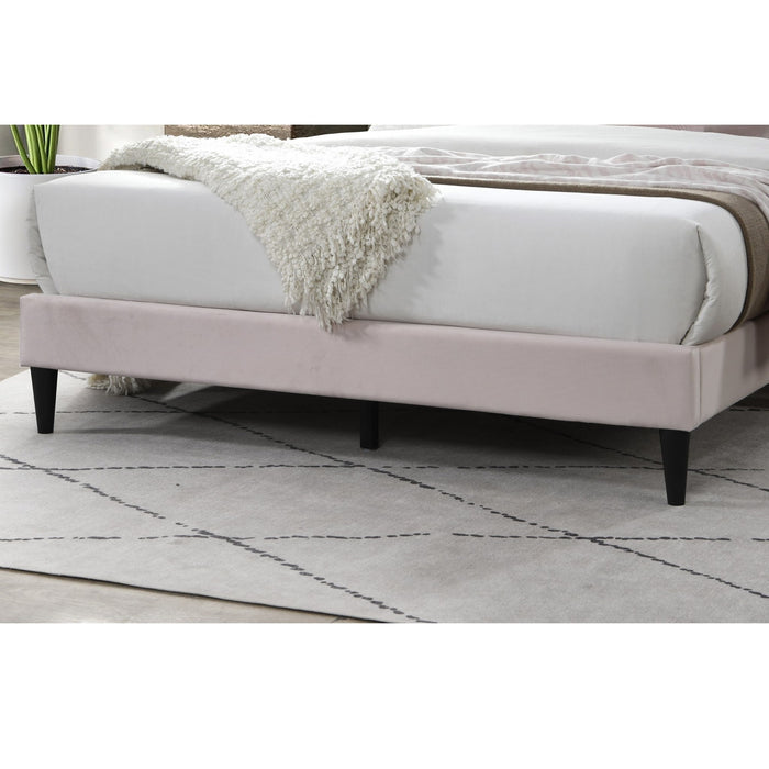 Elegant Bed With Upholstered Headboard, Platform Base