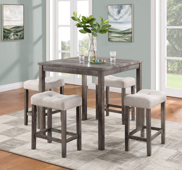 Lucian - Counter Height Pub Table With Tufted Stools