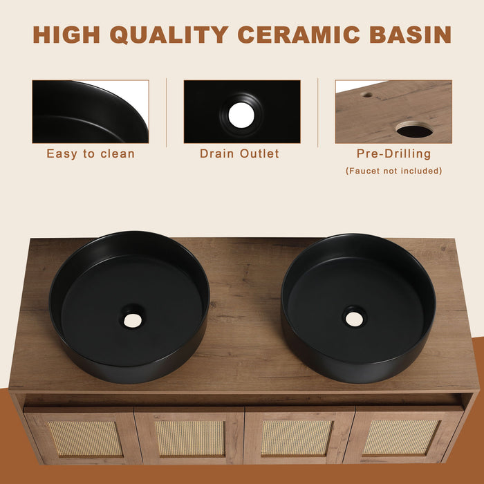 Bathroom Vanity & Art Sink And Storage Rack, Float Mounting Design