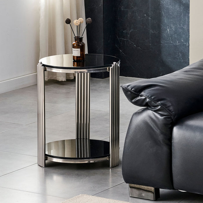 Round Table With Double Layer Storage