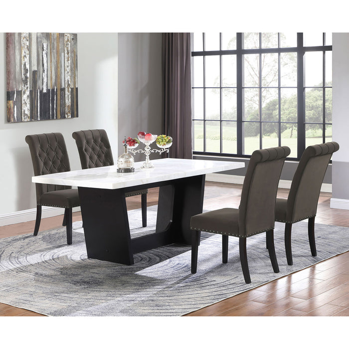Side Chairs With Tufting Nailhead Trim (Set of 2) - Brown